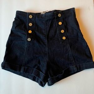 Guess stretch high waisted denim shorts.